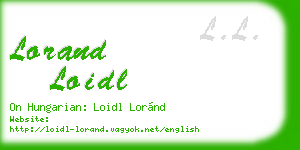 lorand loidl business card